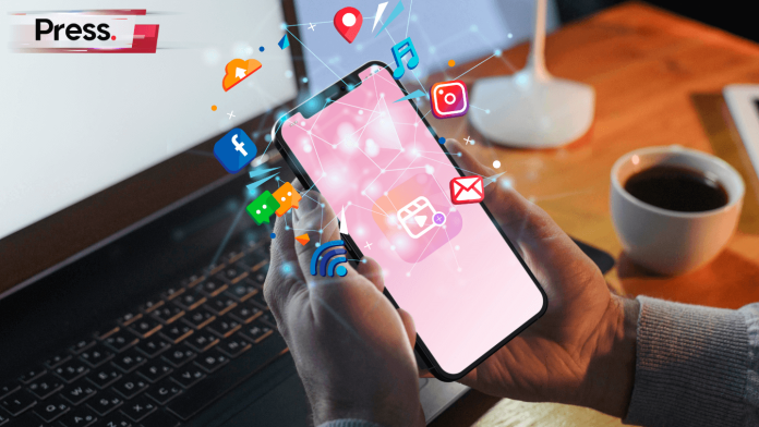 man checking for reputation risk on social media